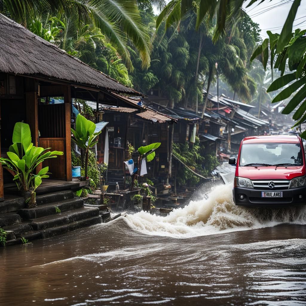 Bali Tropical Town Hit by Severe Storm