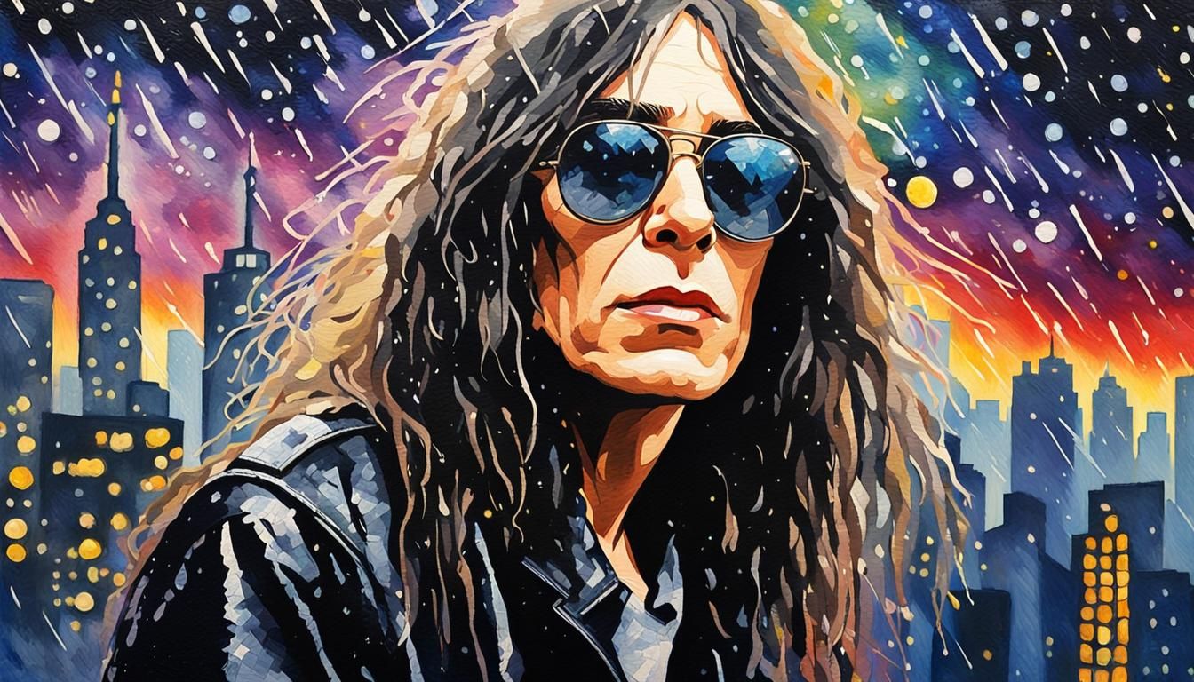 Patti Smith in Pop Art Watercolor Style