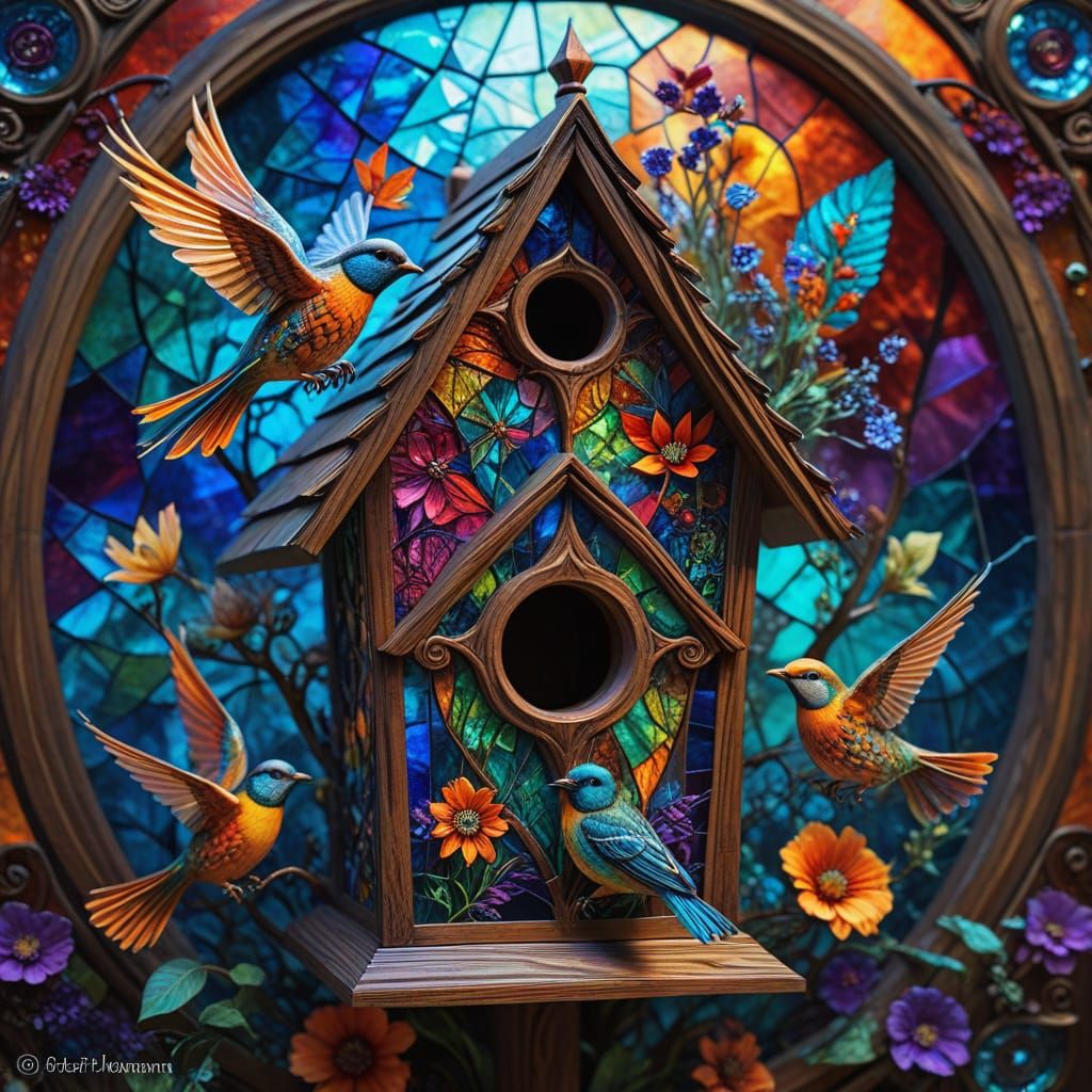 Stained Glass Birdhouse