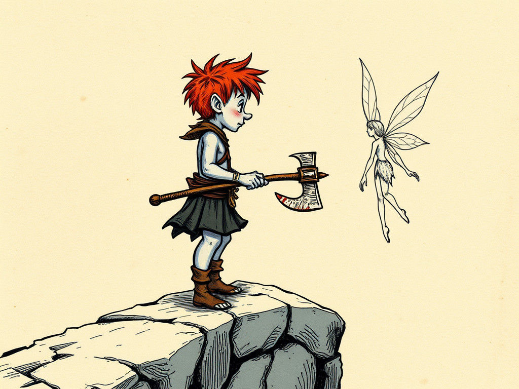 Pixie Warrior and Spirit Fairy on Parchment