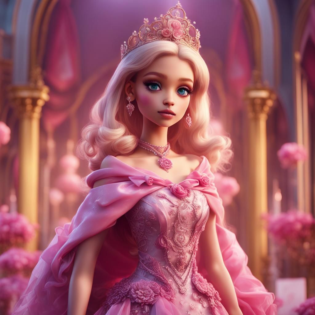 Girly Boy as Barbie: Detailed Matte Painting