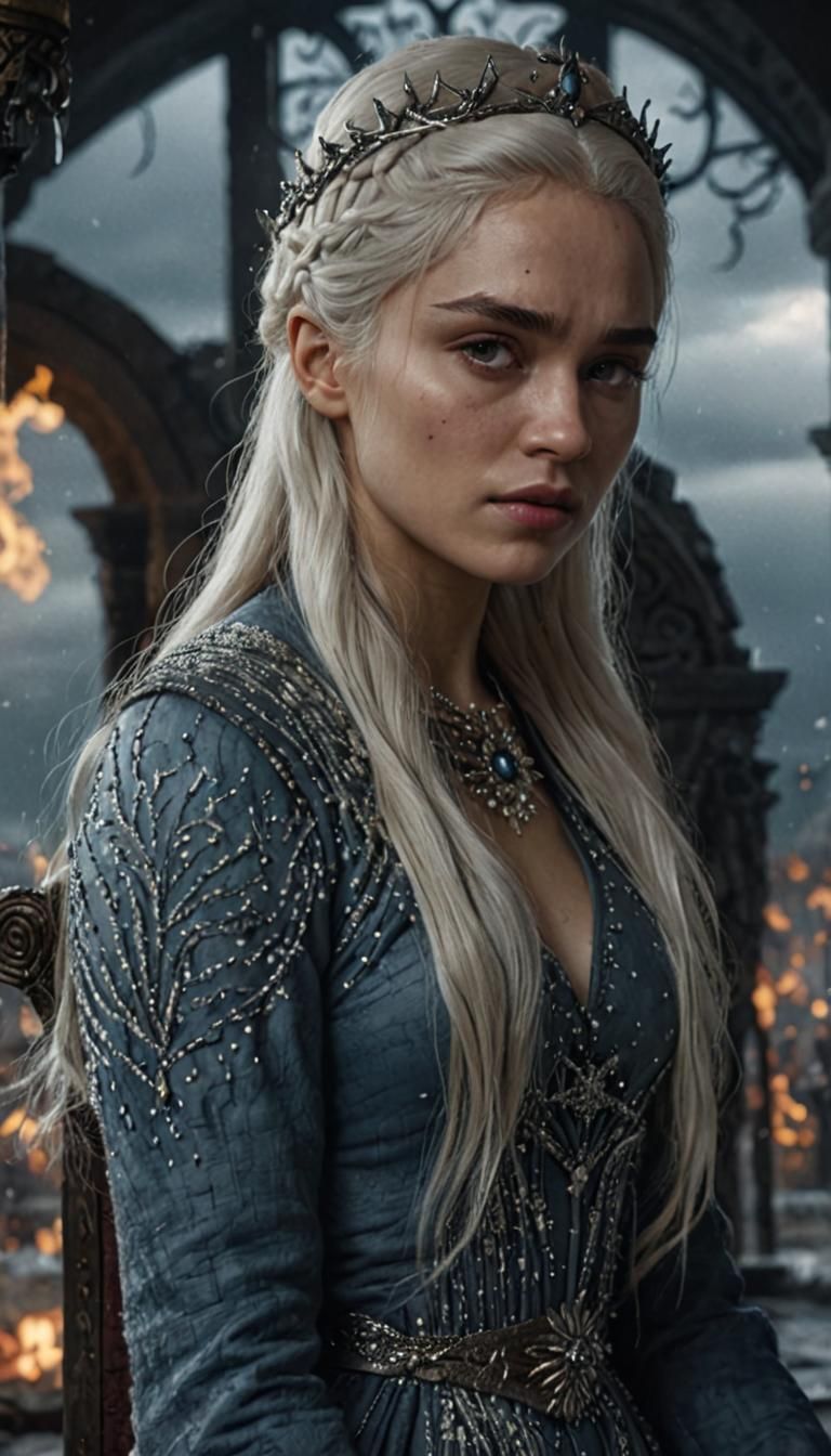 Game of Thrones Princess in Stormy Throne Room