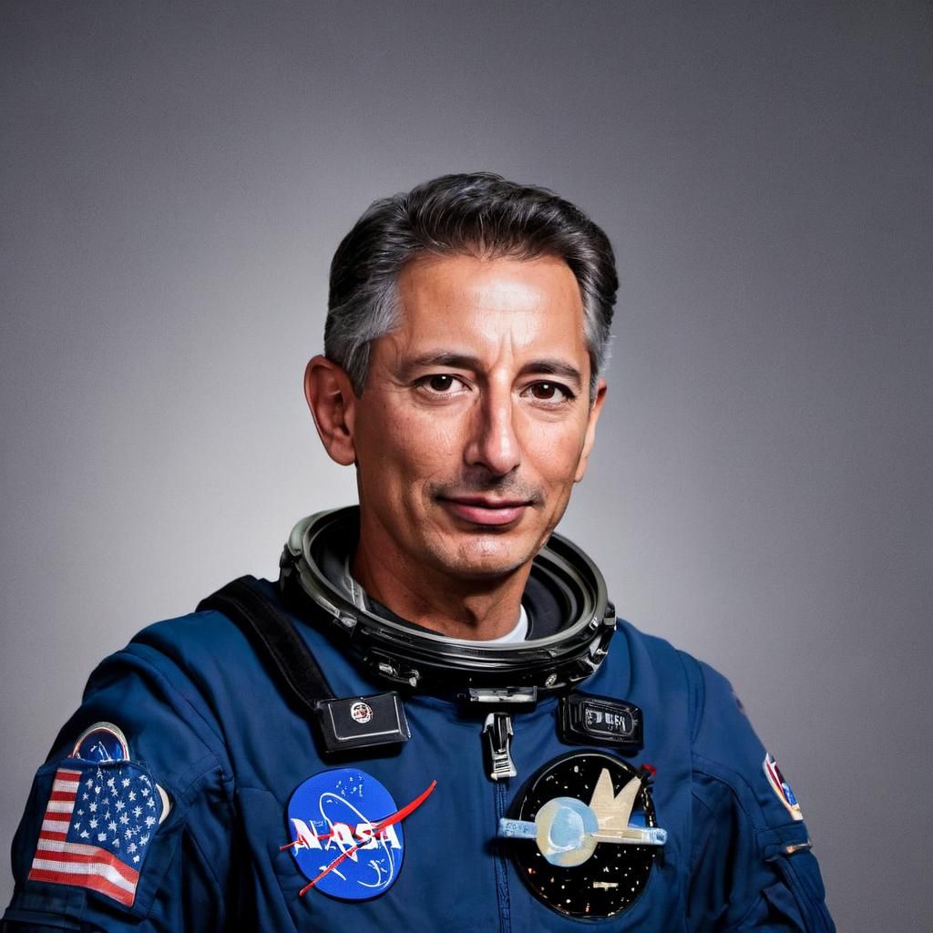 Astronaut Portrait with Helmet in Studio Lighting