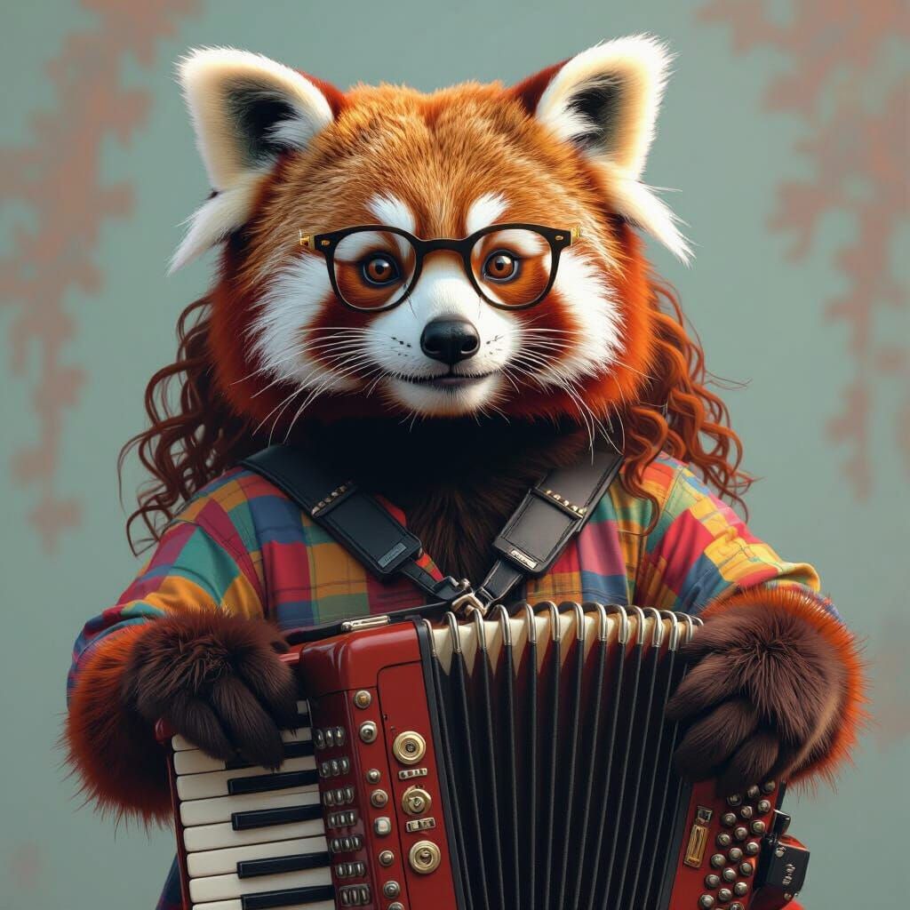 Red Panda as Weird Al Yankovic on Accordion