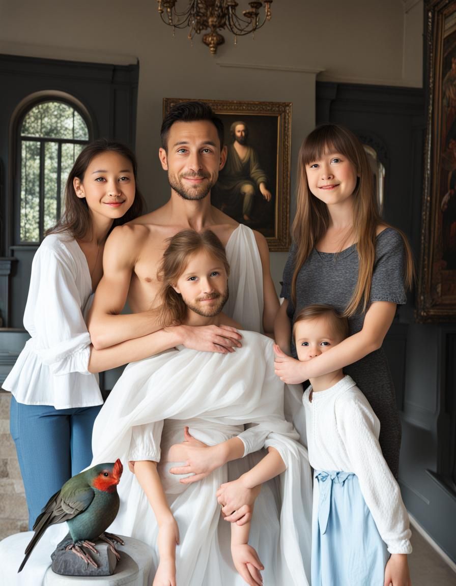 Renaissance Family Portrait: Classic Art Painting