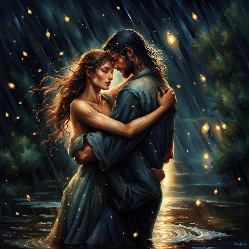 A masterpiece, a beautiful man carrying the woman he saved i...