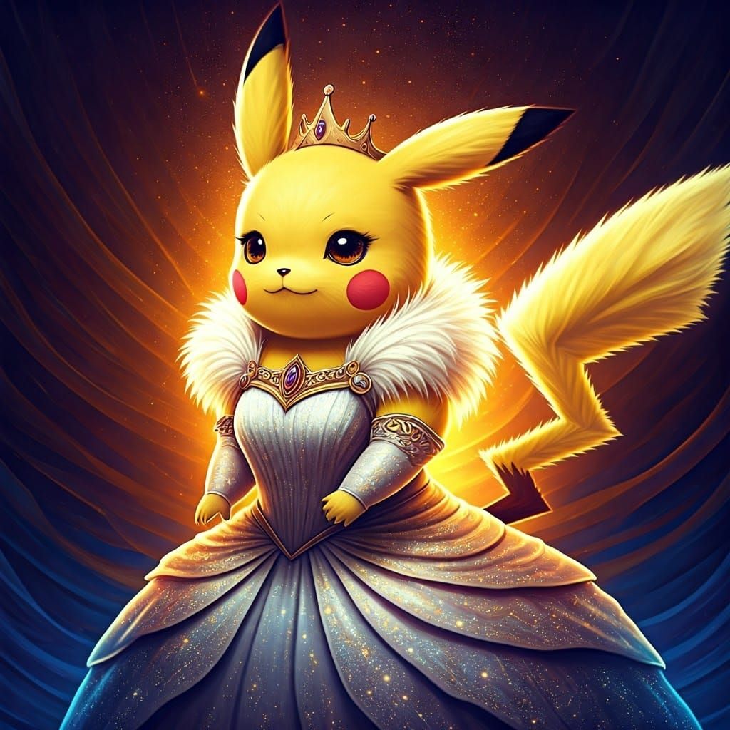 Golden Goddess Princess Pikachu Shines in Gala Attire