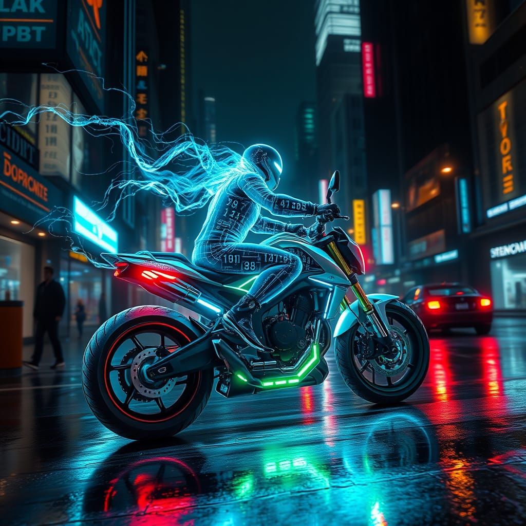 Ghost Rider with Matrix code