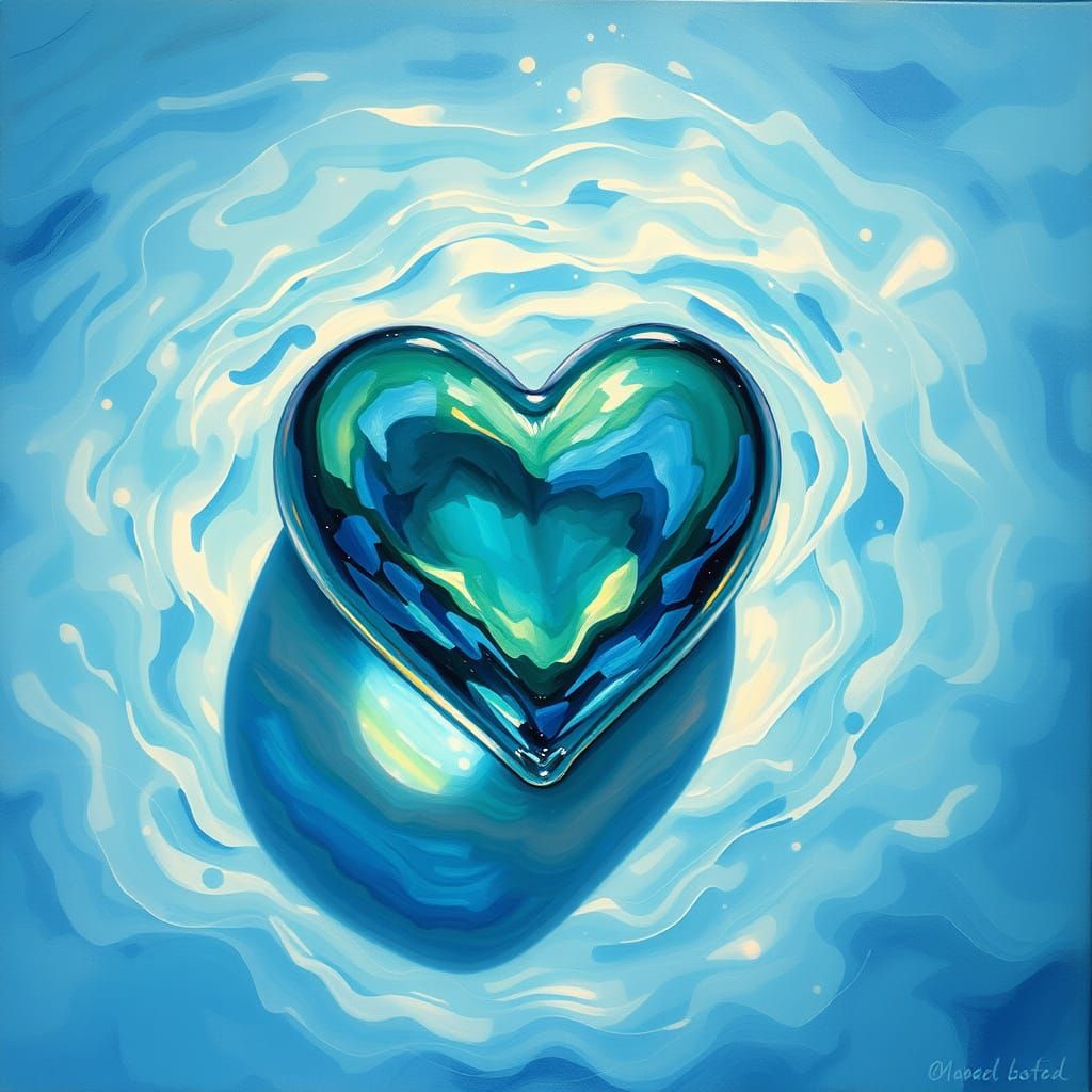 Majestic Heart-Shaped Glass in Oceanic Paradise