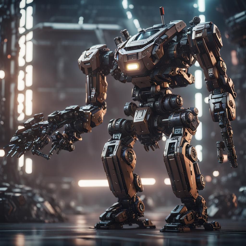 Futuristic Army Officer with Intricate Mech Details