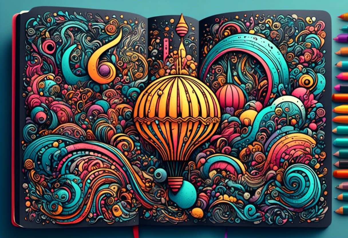 Surreal Hand-Drawn Doodles in Bright Colors