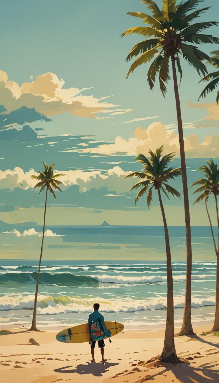 Tropical Beach Scene in Garopaba, Brazil
