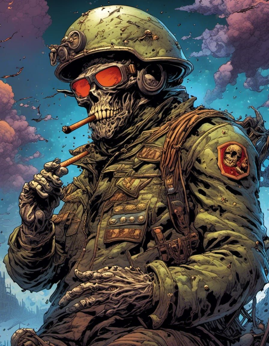 <lora:NC Hyperreal:1.0> army ant humanoid wearing an army he...