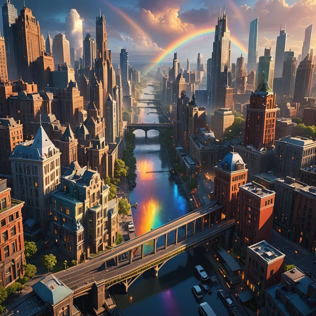 Cityscape at Sunrise: Detailed Matte Painting in Unreal Engi...