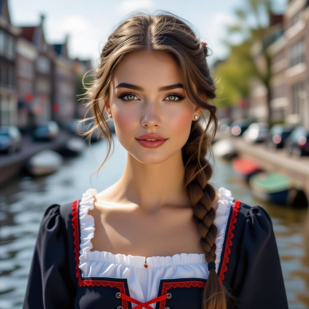 Stunning Woman in Traditional Dutch Clothing
