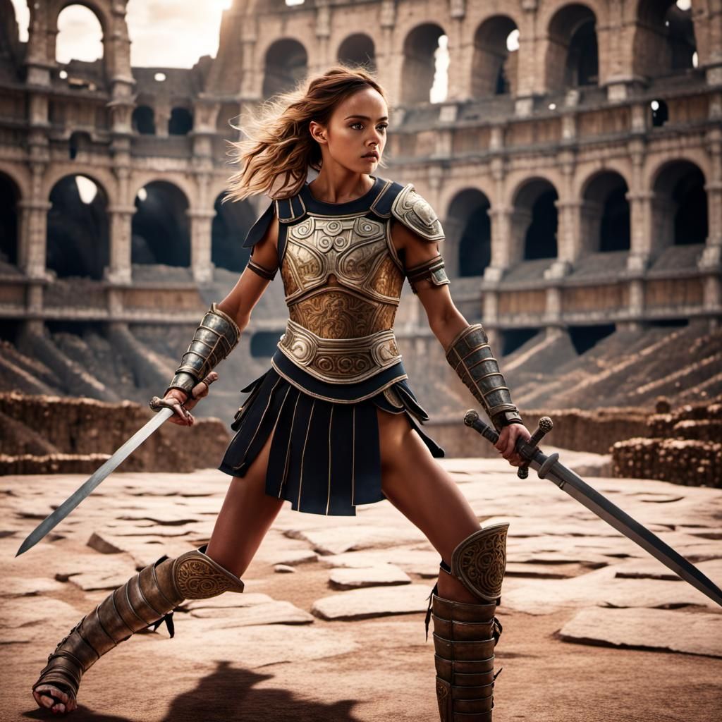 Jade Thirlwall as Gladiator in Colosseum