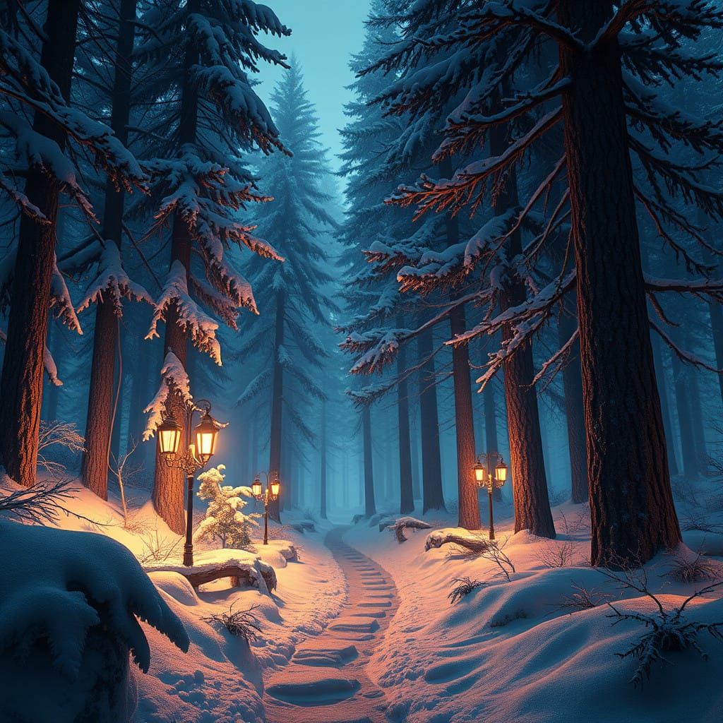 Whimsical Winter Wonderland Scene