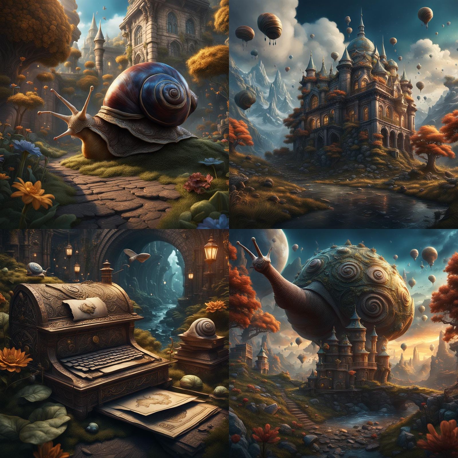 Fantastical Snail Mail in Detailed Matte Painting