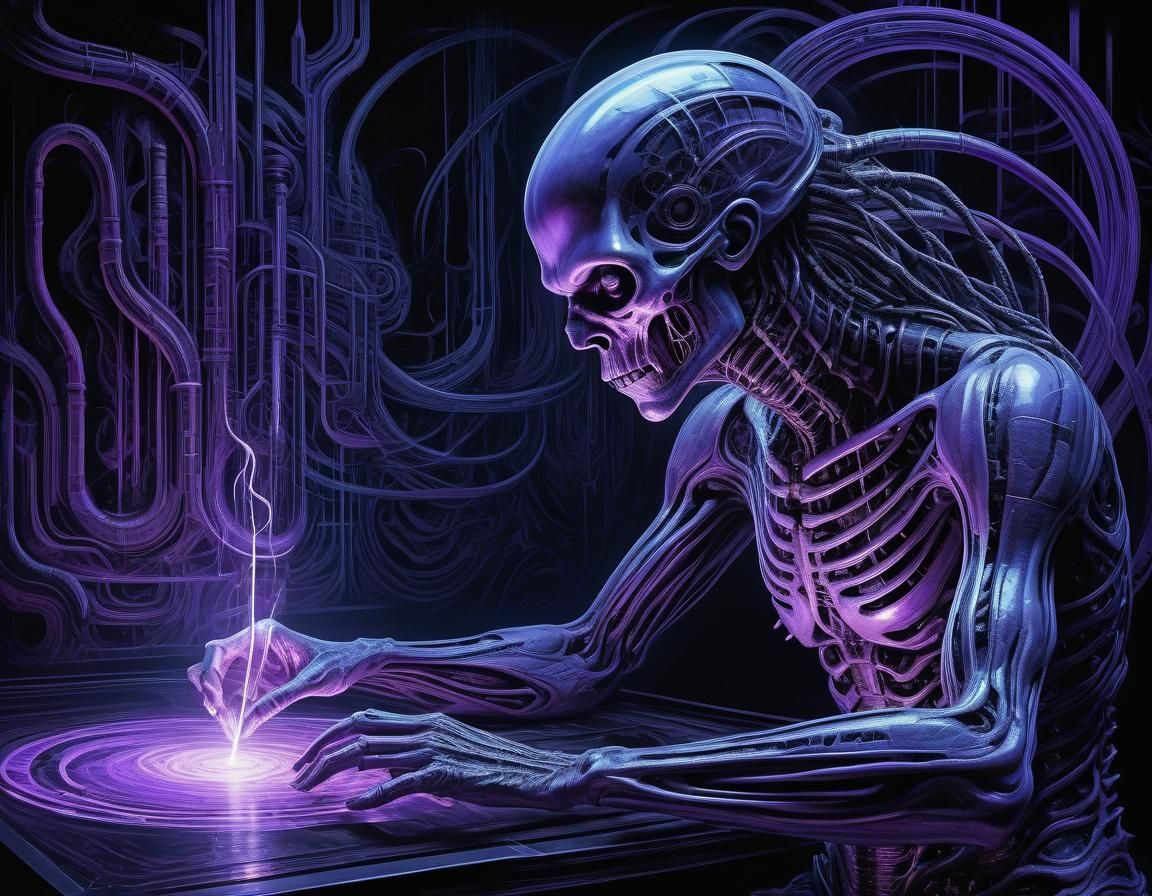 Ethereal Abstract Art in Psychedelic Style with Color Gradie...