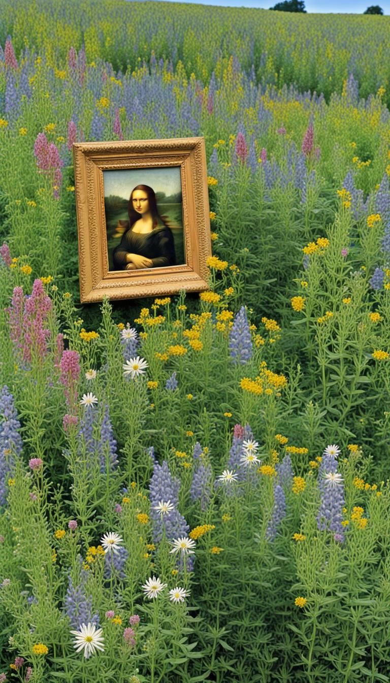 Virginia Wildflowers as Mona Lisa Painting