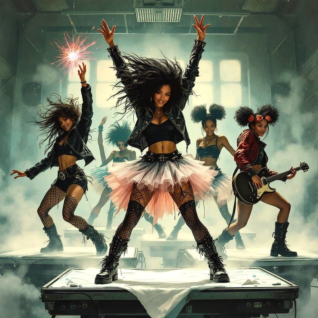 Energetic Young Women Rock Out in a Surreal Morgue