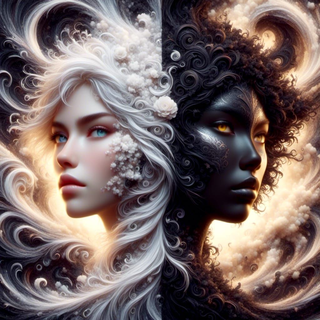 Yin Yang Portrait: Dichotomy of Women in Color