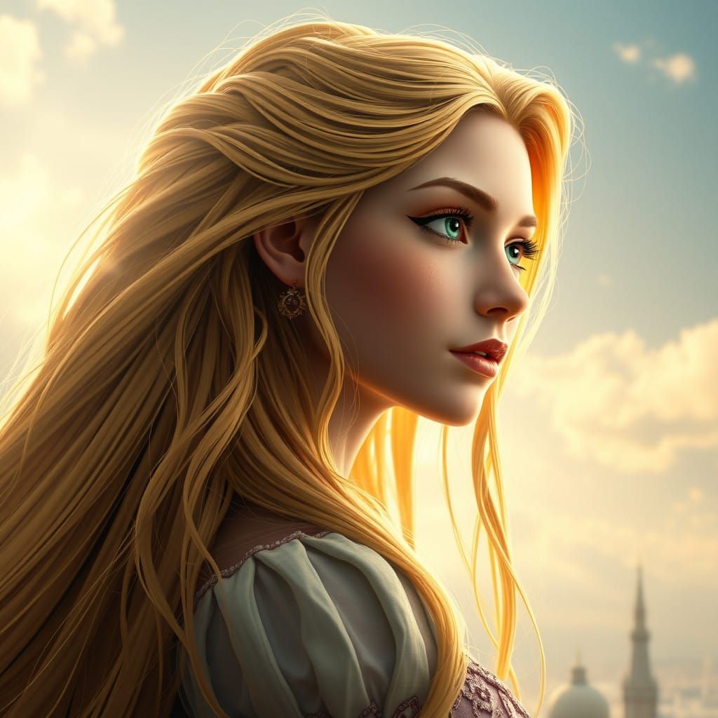 Golden Goddess in Majestic 8k Portrait