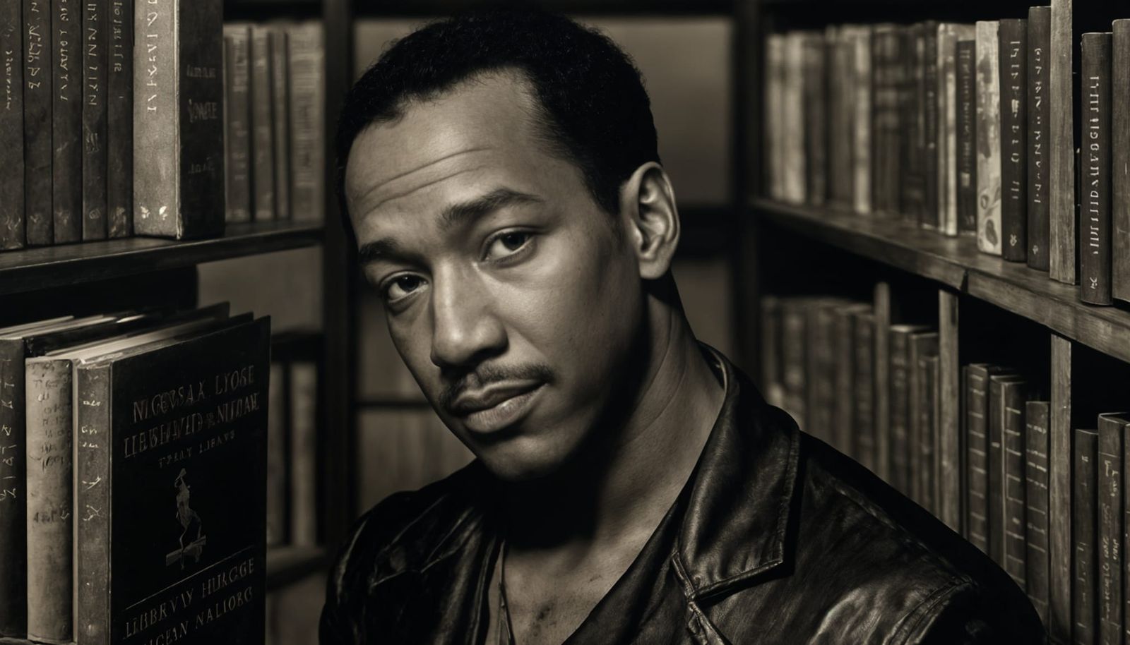 Detailed Sepia Portrait of a Poet in Rembrandt Lighting