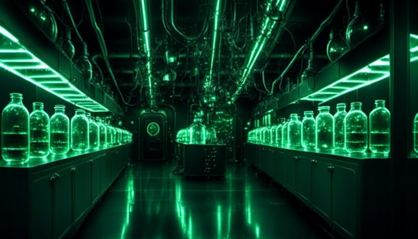 glowing laboratory