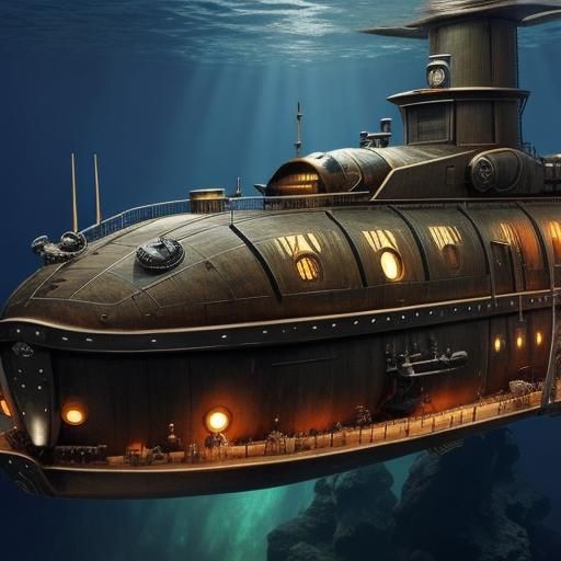 Surreal Steampunk Submarine Unveils its Depths in Jules Vern...