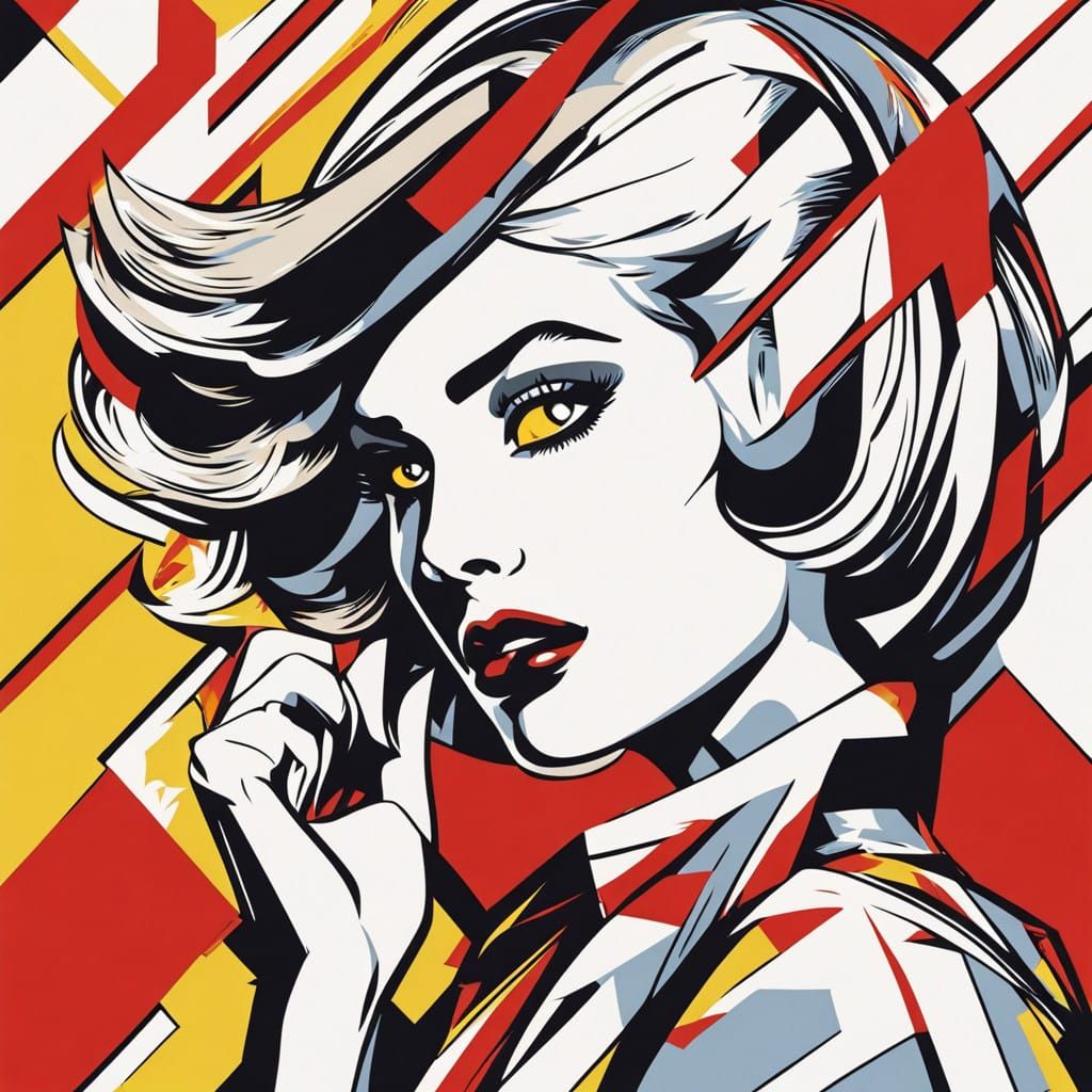 Beautiful Woman in Graphic Comic Book Style