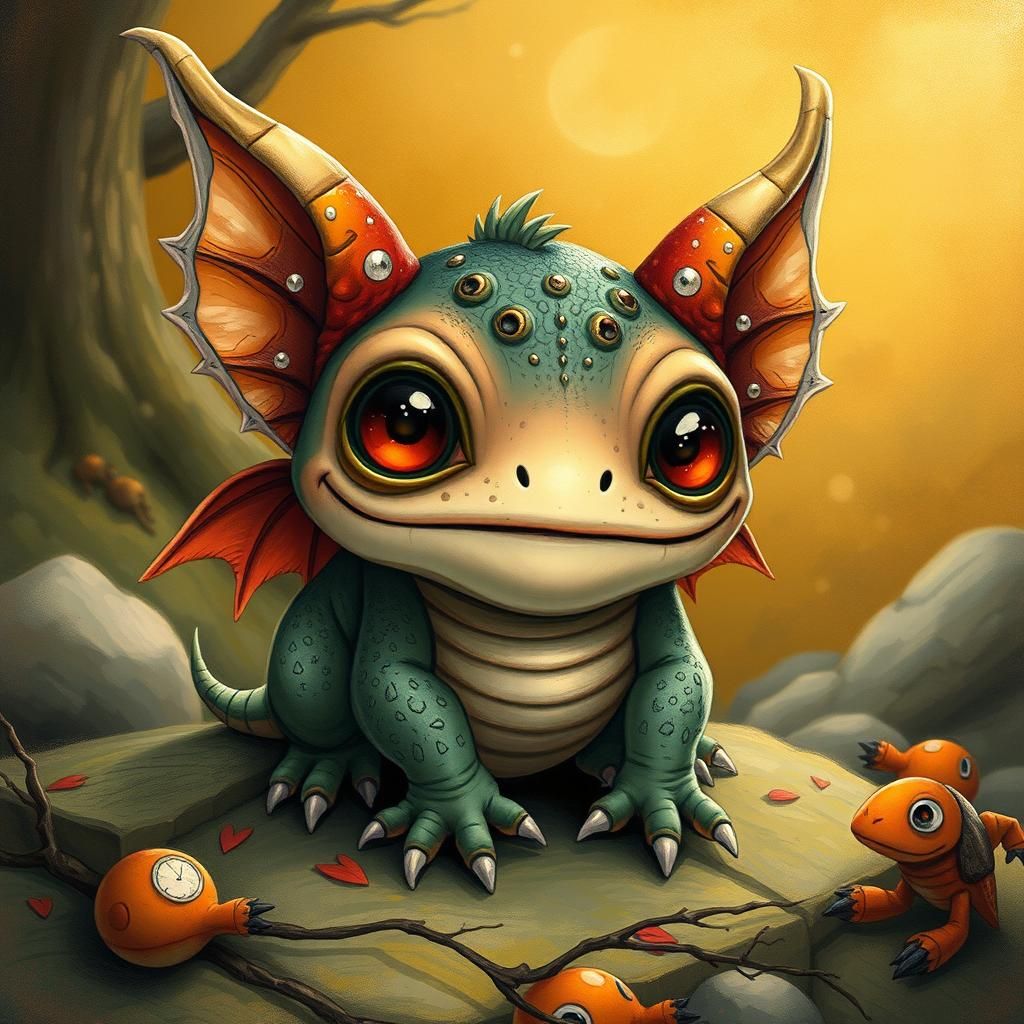 Endearing Mythological Monster in Dreamlike Pop Surrealism