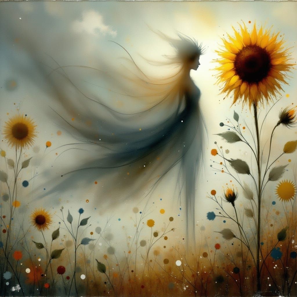 Surreal Faerie in Dreamlike Landscape