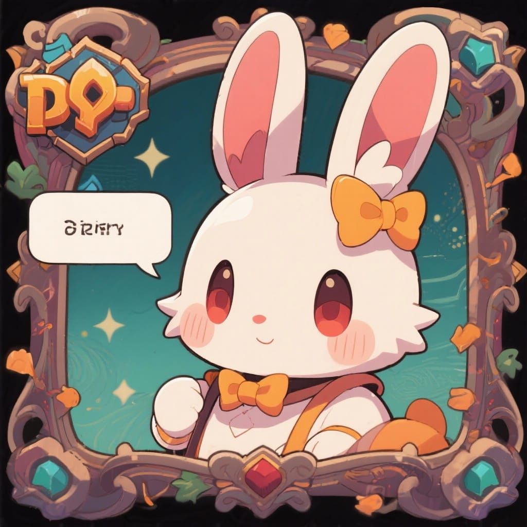 Anime Bunny Creature Portrait for RPG Dialogue