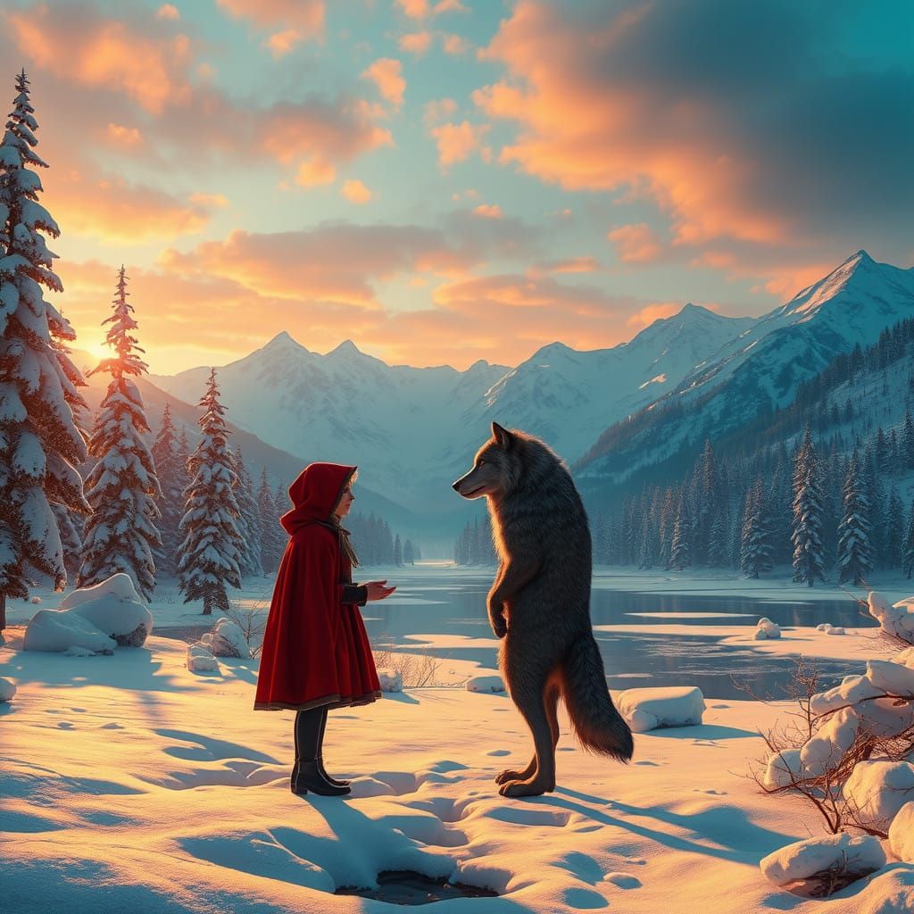 Little Red Riding Hood and the Wolf Exchange Vows in a Seren...