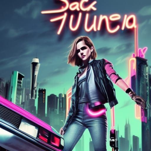 Emma Watson as Cyberpunk Detective in Neon City