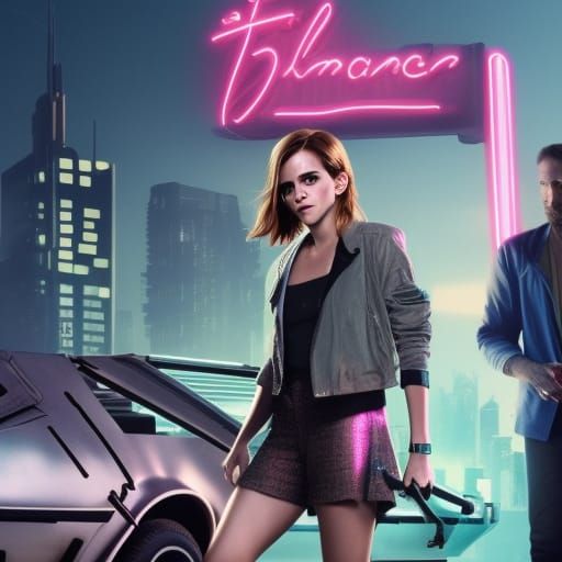 Emma Watson as Cyberpunk Detective in Neon City
