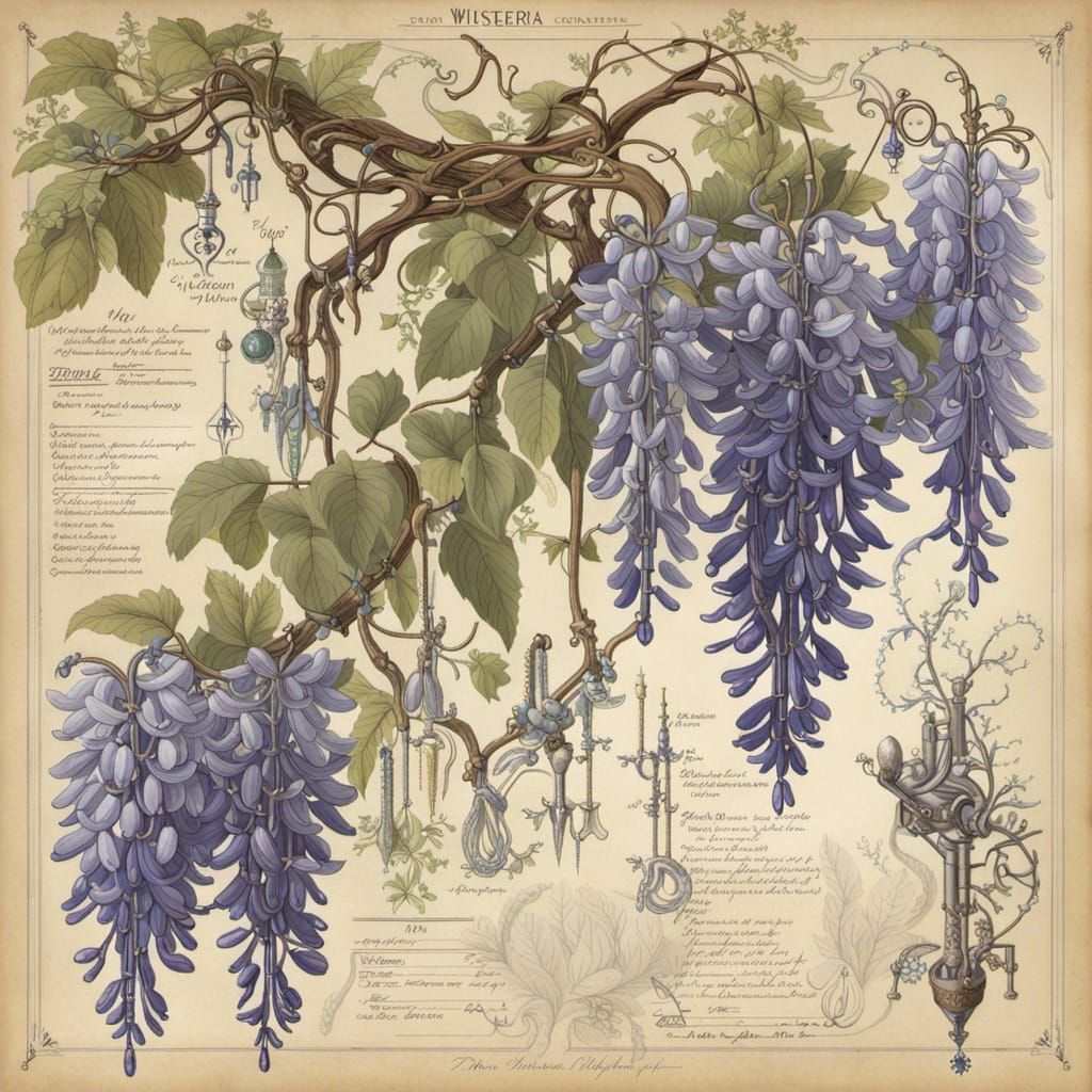 Botanical chart of a wisteria