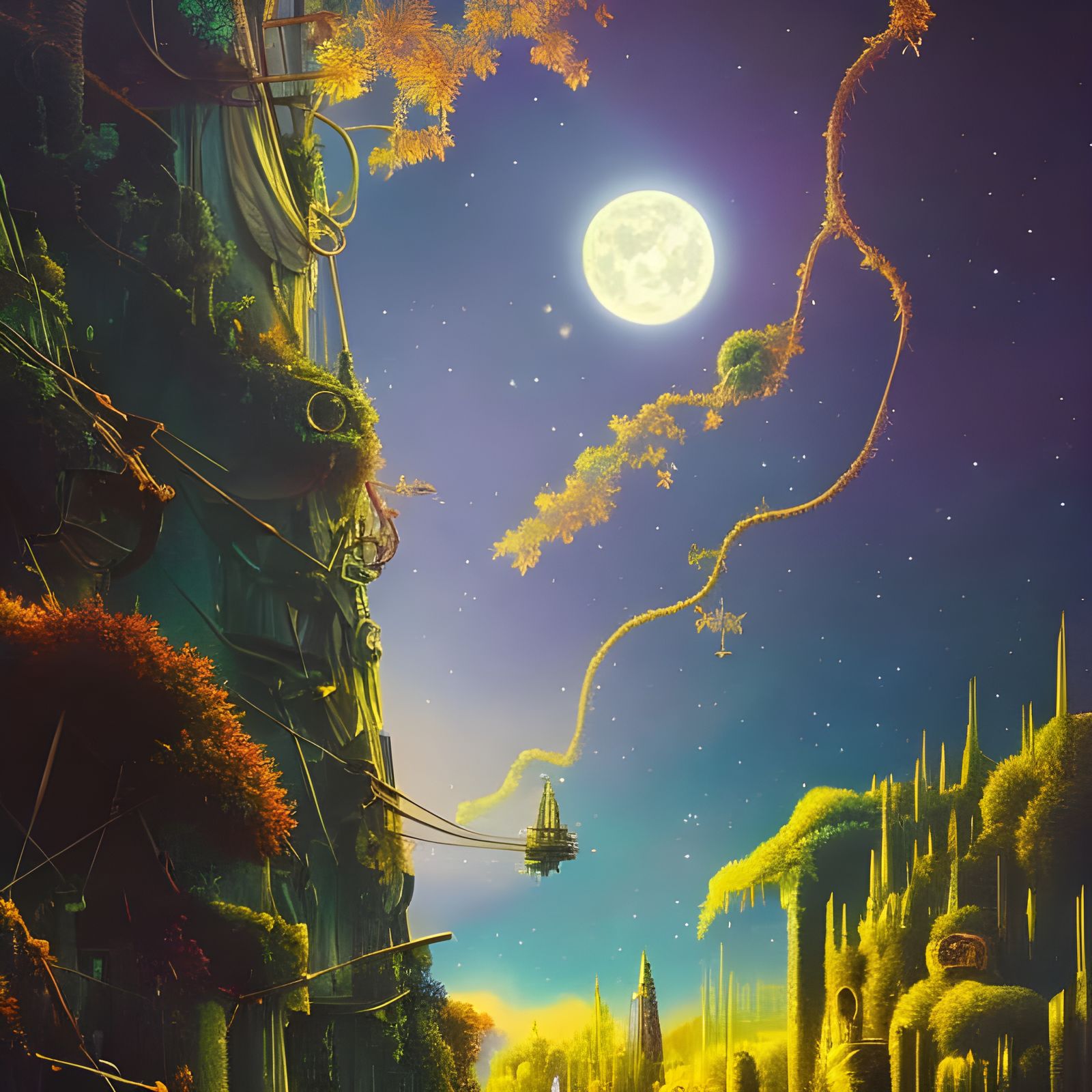 Sci-Fi Star Towers: Hyperdetailed Future Painting