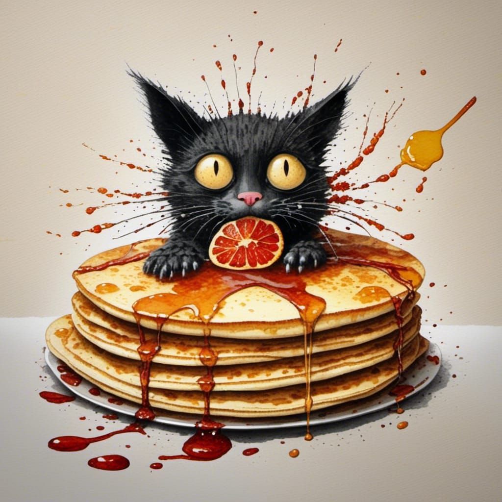 Pancake Cat and Syrup Mouse Playtime