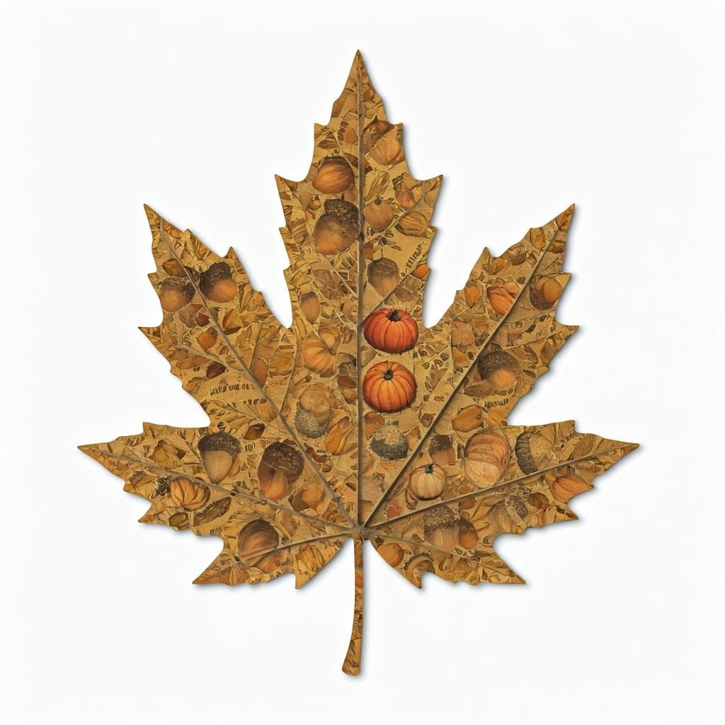 Autumnal Paper Cutout Leaf Collage