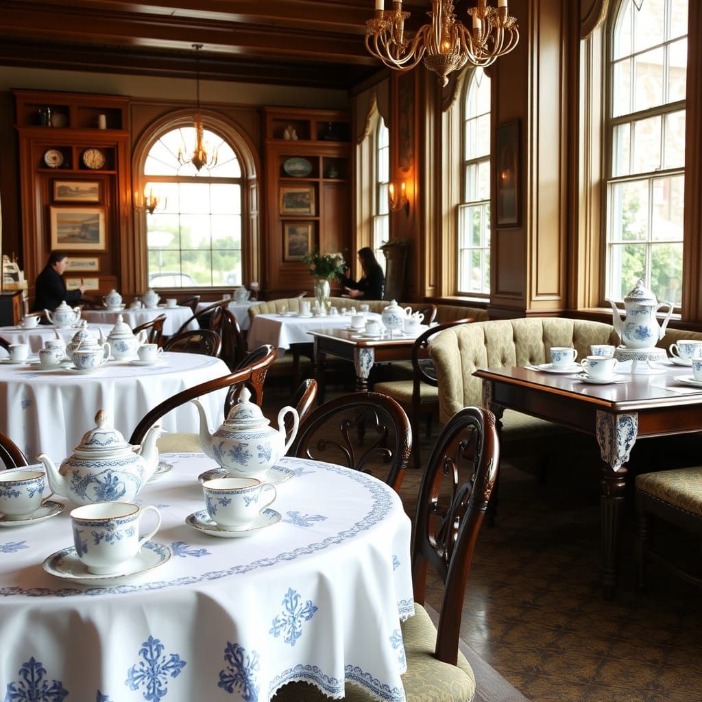 Elegant English Tea Room in Storybook Style