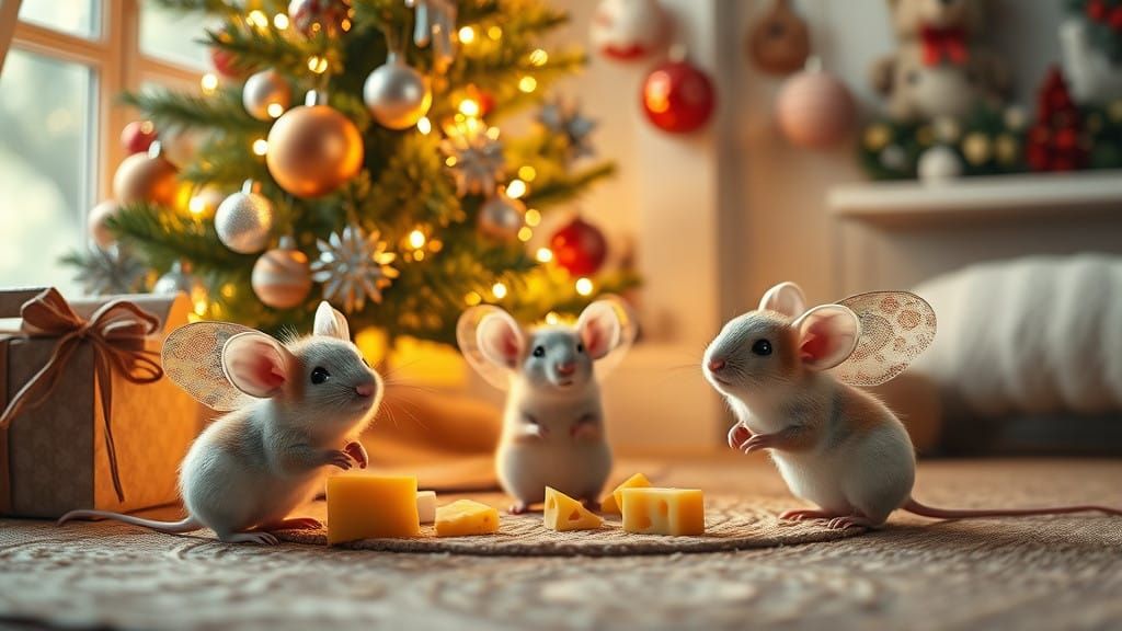 New Year's Celebration with Fluffy Fairy Mice