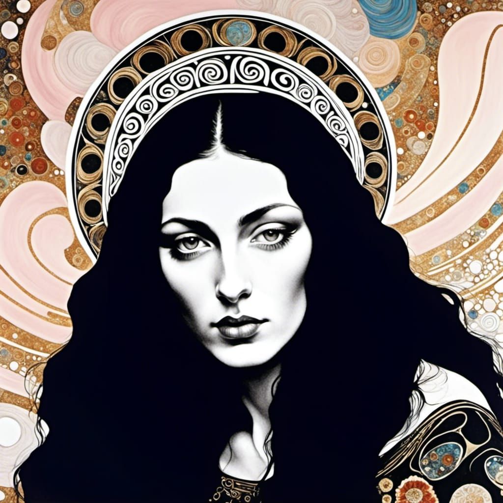 Cosmic Goddess in Psychedelic Bohemian Dreamscape