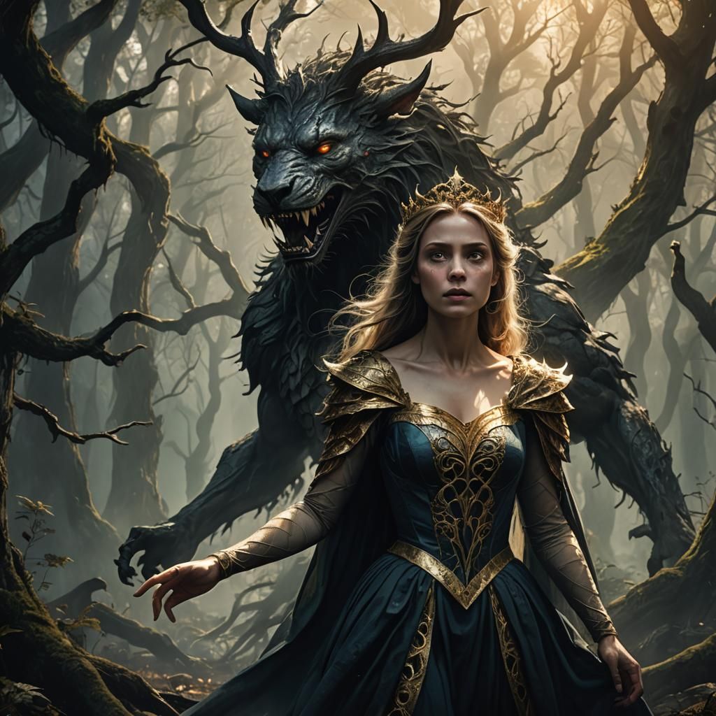 Princess's Monstrous Transformation in Mystical Forest