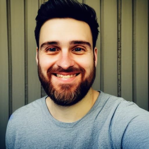 Warm Portrait of Smiling Man with Kind Eyes