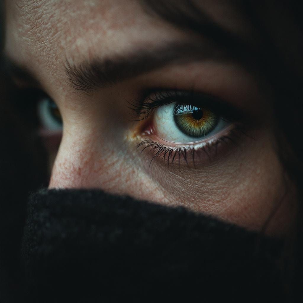 Expressive Woman's Eyes in Digital Painting Style