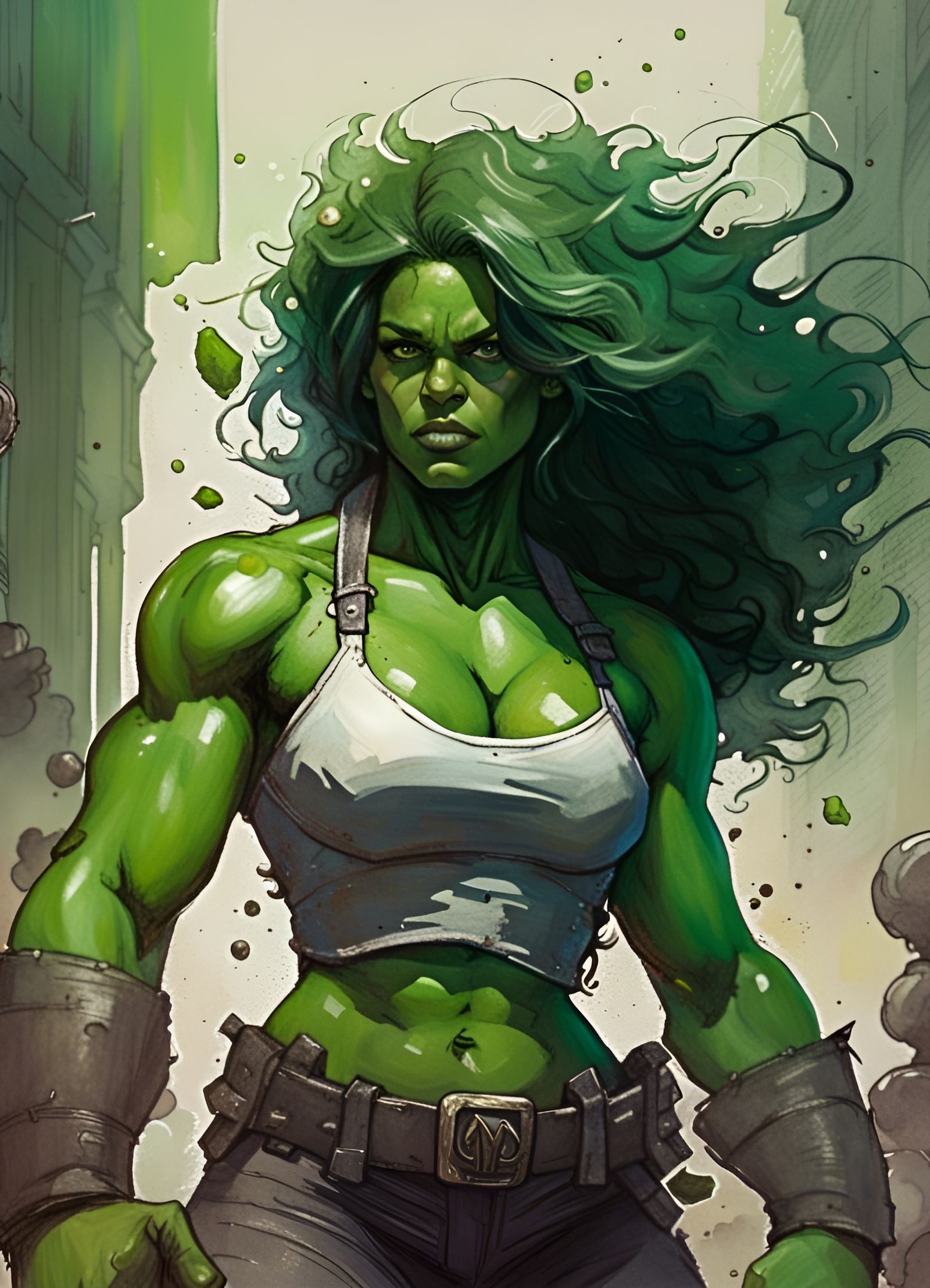She Hulk Bodybuilder Crayon Caricature: Hyperdetailed Album ...