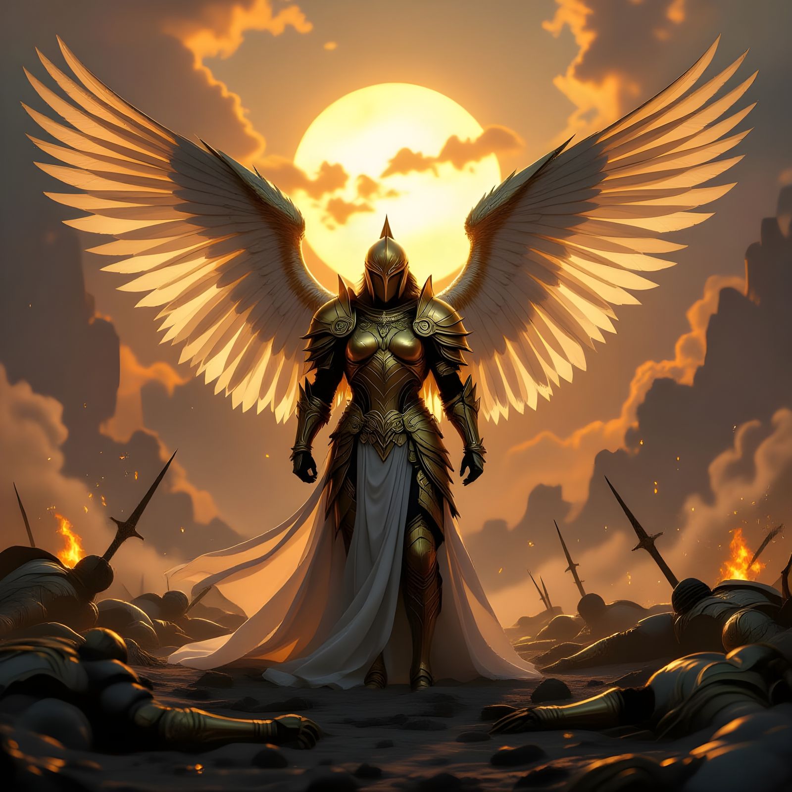 Celestial Angel Warrior on Titan Battlefield