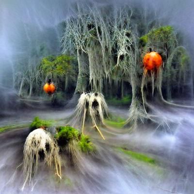 Eerie Halloween Forest Scene